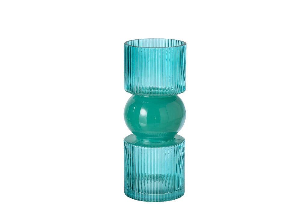 J-Line vaas - glas - turquoise - small