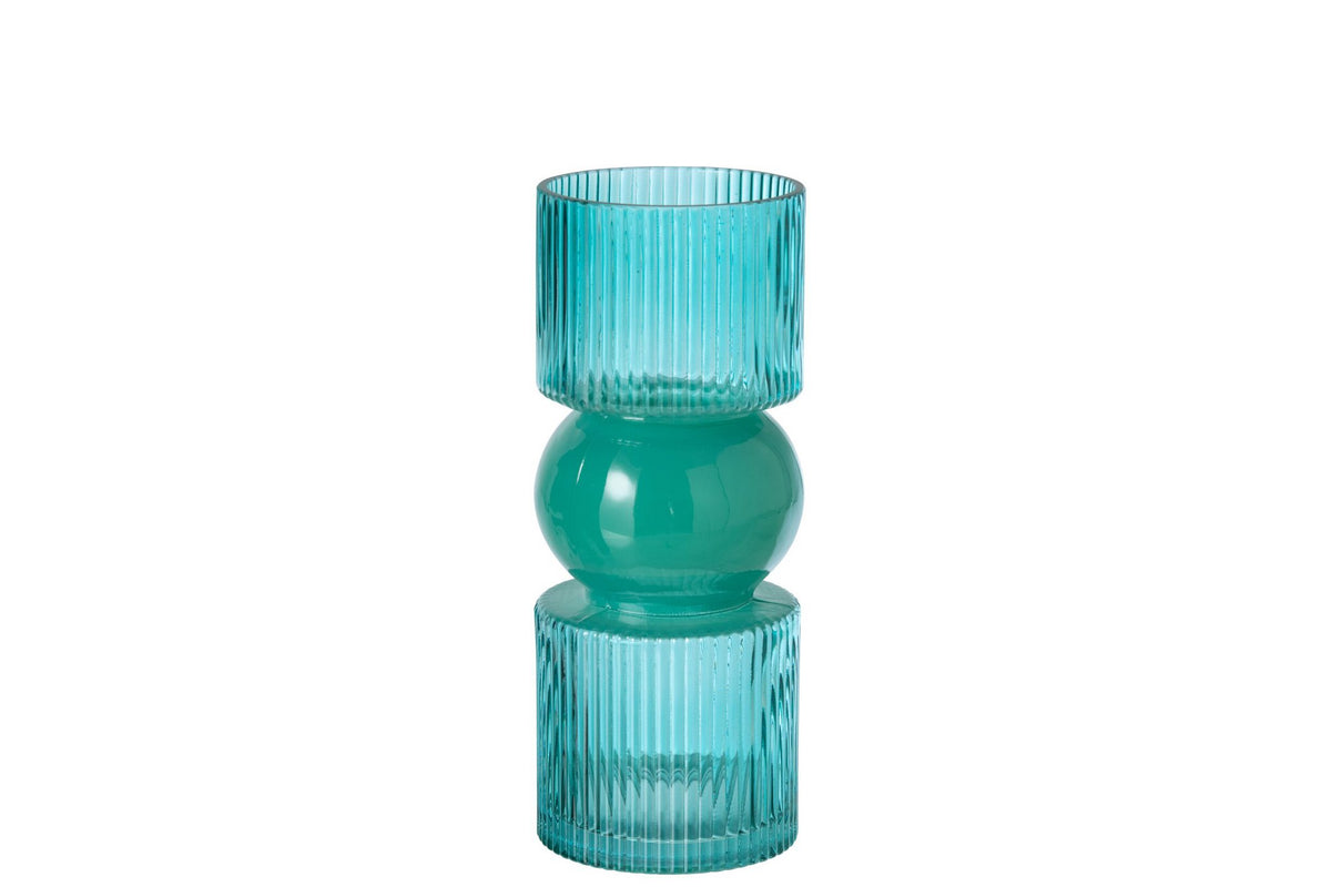 J-Line vaas - glas - turquoise - small