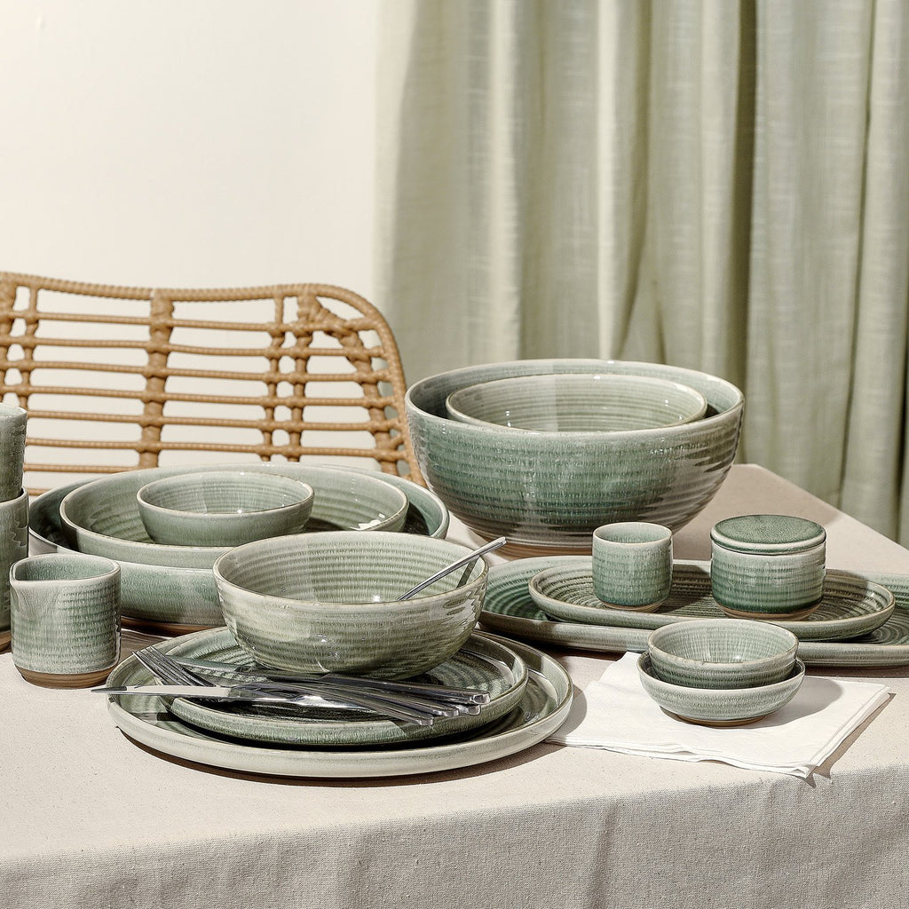 Serveerschaal 28xH6cm groen Cameo