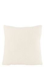 J-Line kussen Teddy - polyester - wit