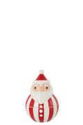 J-Line voorraadpot Sinterklaas Dolomiet - keramiek - rood/wit - S
