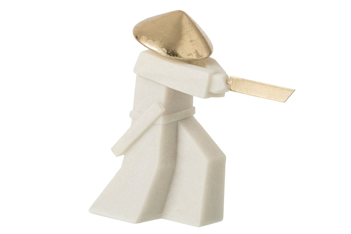 J-Line Martialartsfiguur - hars - wit/goud