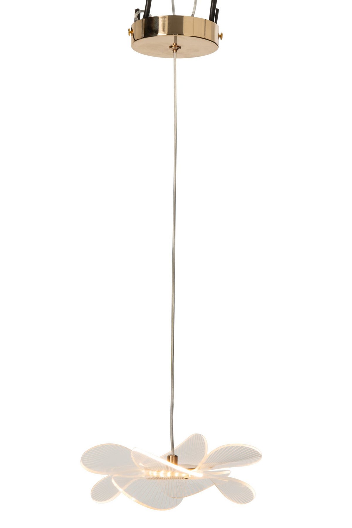 J-Line plafondlamp bloem - acryl - goud - small
