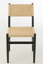 J-Line Chair Lap Beukenhout/Touw Zwart