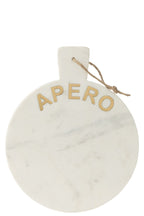 J-Line snijplank Rond Apero Marmer - steen - wit