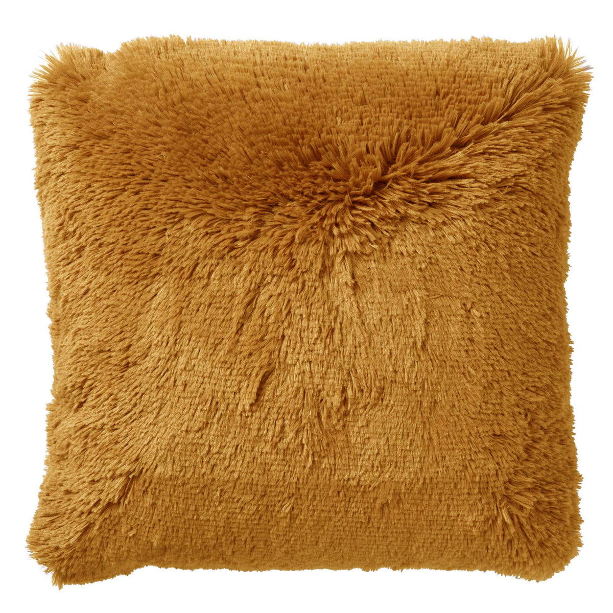 Dutch Decor Fluffy - Sierkussen 60x60 cm - Superzacht - Effen kleur - Chai Tea - Geel