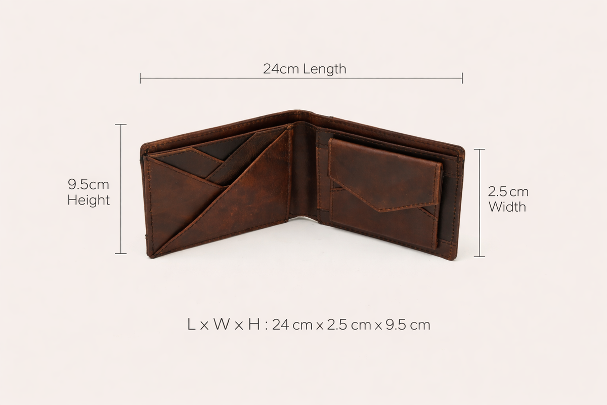 Premium bruin lederen portemonnee – Slank en functioneel ontwerp