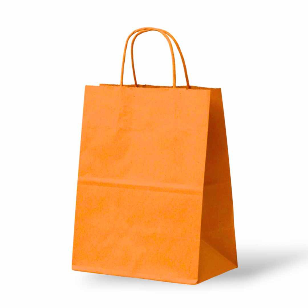 Papieren Tas (L) - Oranje - 100 Stuks