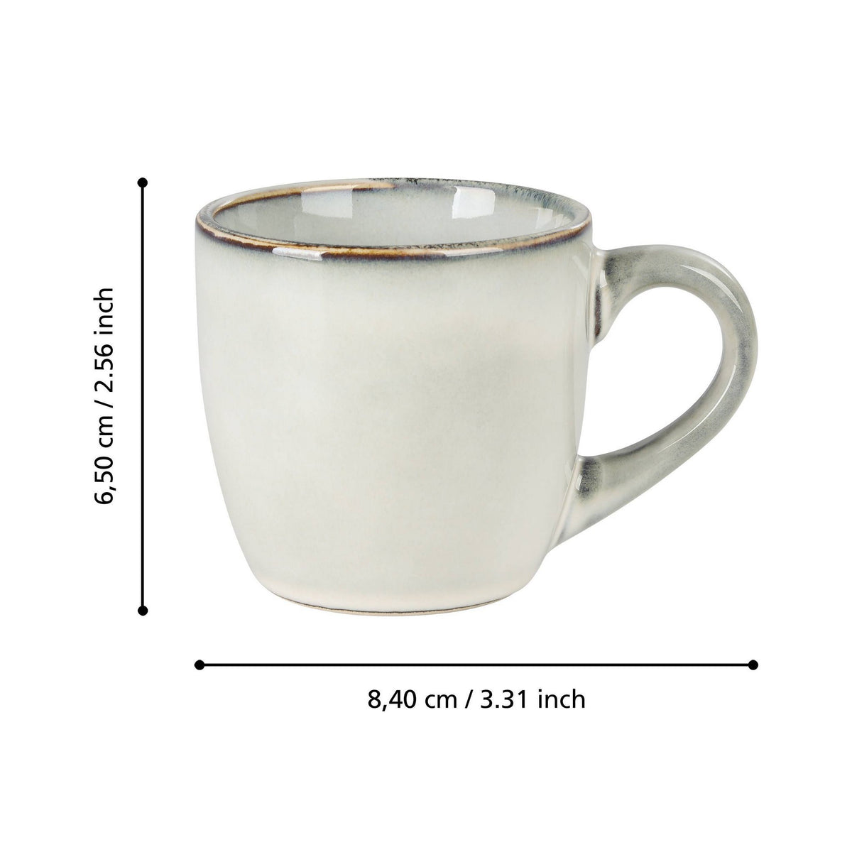 Mok Mandia Grijs 6x6,5cm