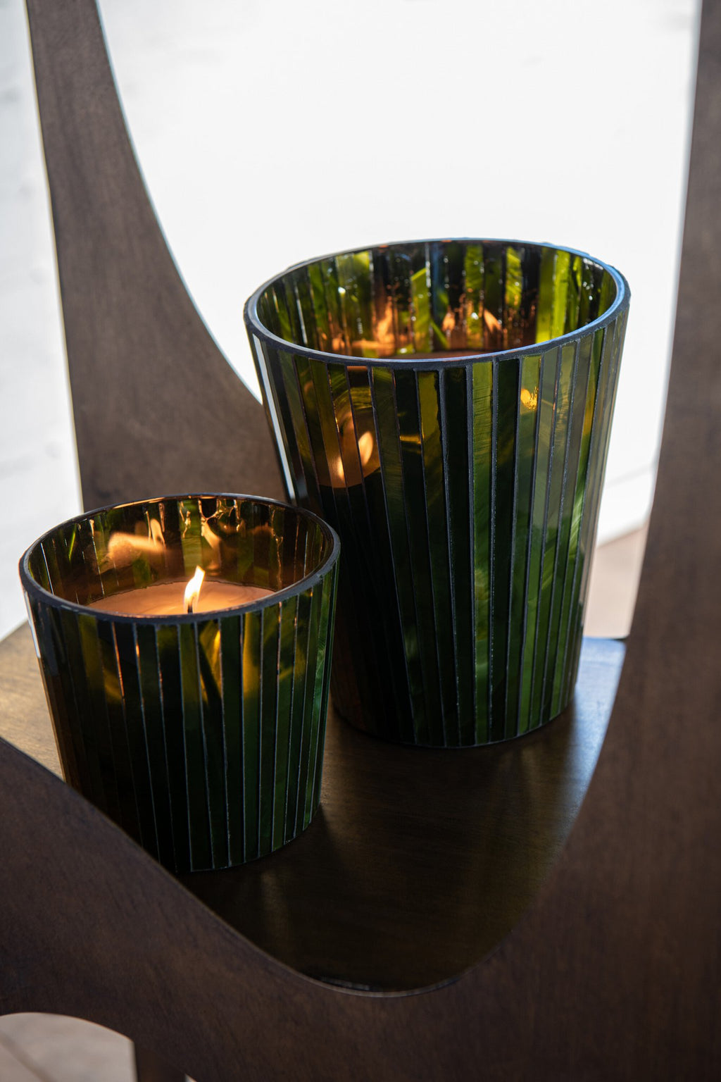 J-Line geurkaars Noa - Herbal Serenity - glas - groen - small - 35U