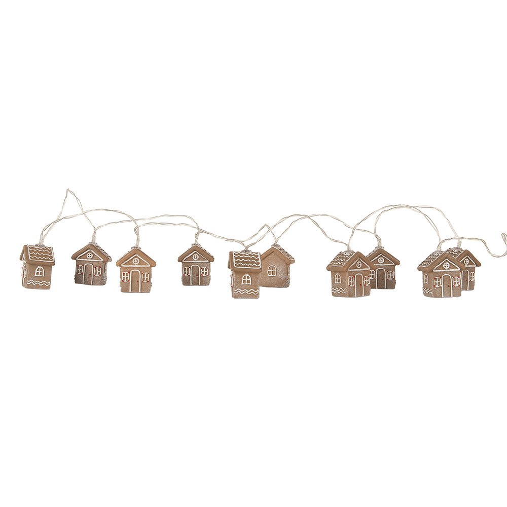 Lichtsnoer 10 Lampjes Gingerbread house LED 150 cm Bruin Kunststof