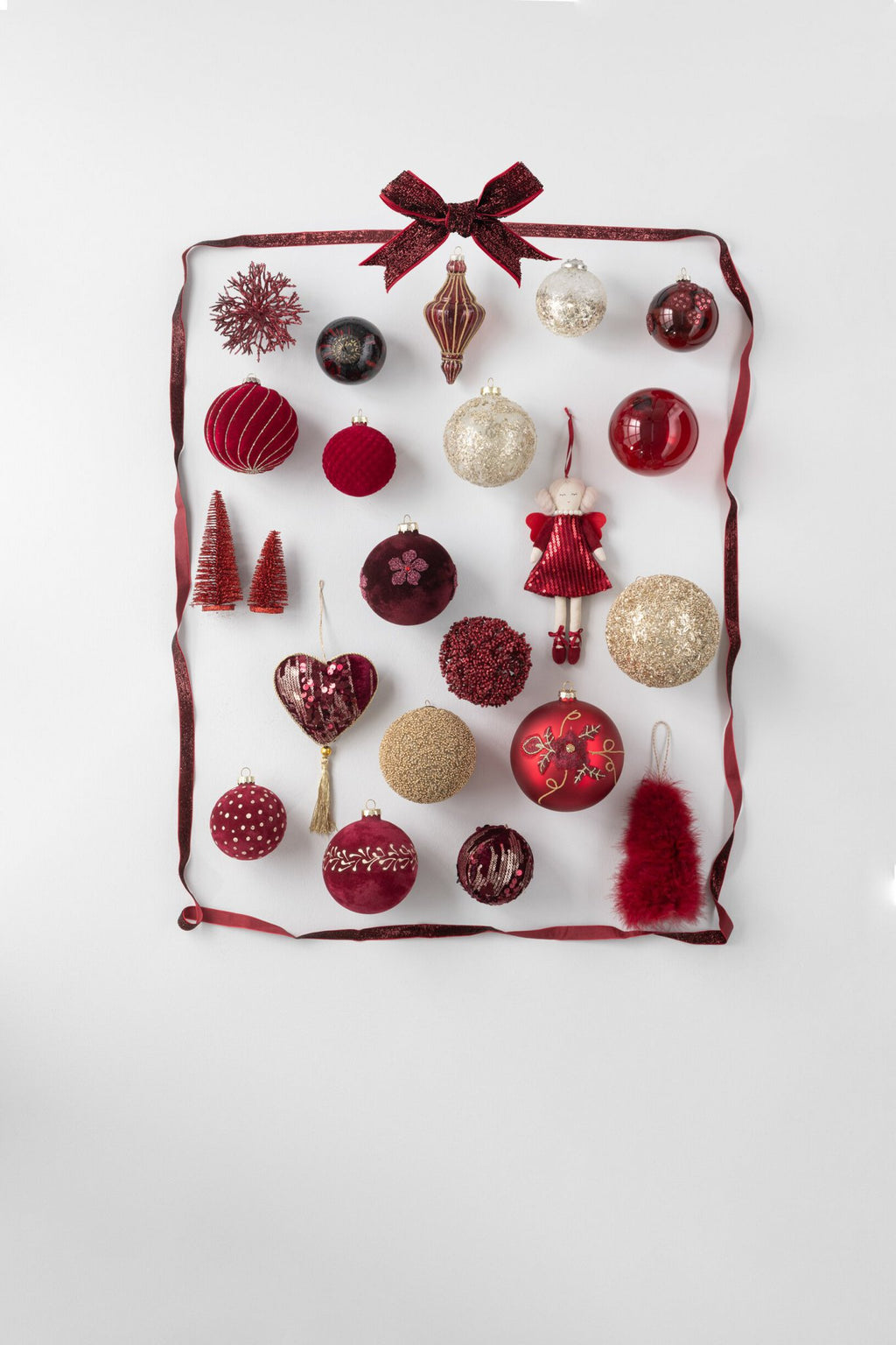 J-Line hanger Bal Rond/Koraal - kunststof - rood - doos van 4