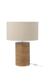 J-Line lamp Schroefdraad Wijd - hout - naturel/grijs