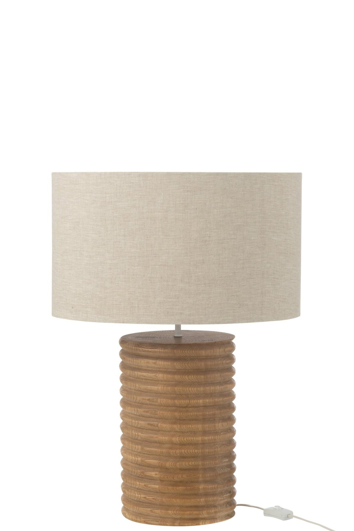 J-Line lamp Schroefdraad Wijd - hout - naturel/grijs
