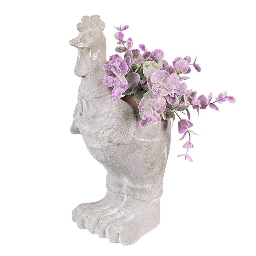 Bloempot Haan 11x10x26 cm Grijs Steen