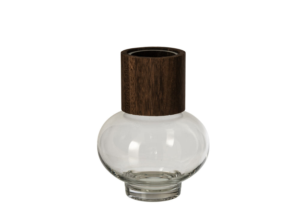 J-Line Vaas Jim - glas - donkerbruin/transparant - small