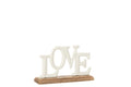 J-Line decoratie Love Op Voet - aluminium - wit