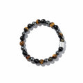 Heren armband 8 mm Balanced Power met matzilverkleur kraal