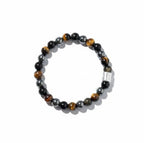 Heren armband 8 mm Balanced Power met matzilverkleur kraal