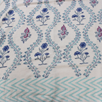 Laken | Handblok Lotus Garden Indigo & Blush | 3-delige set