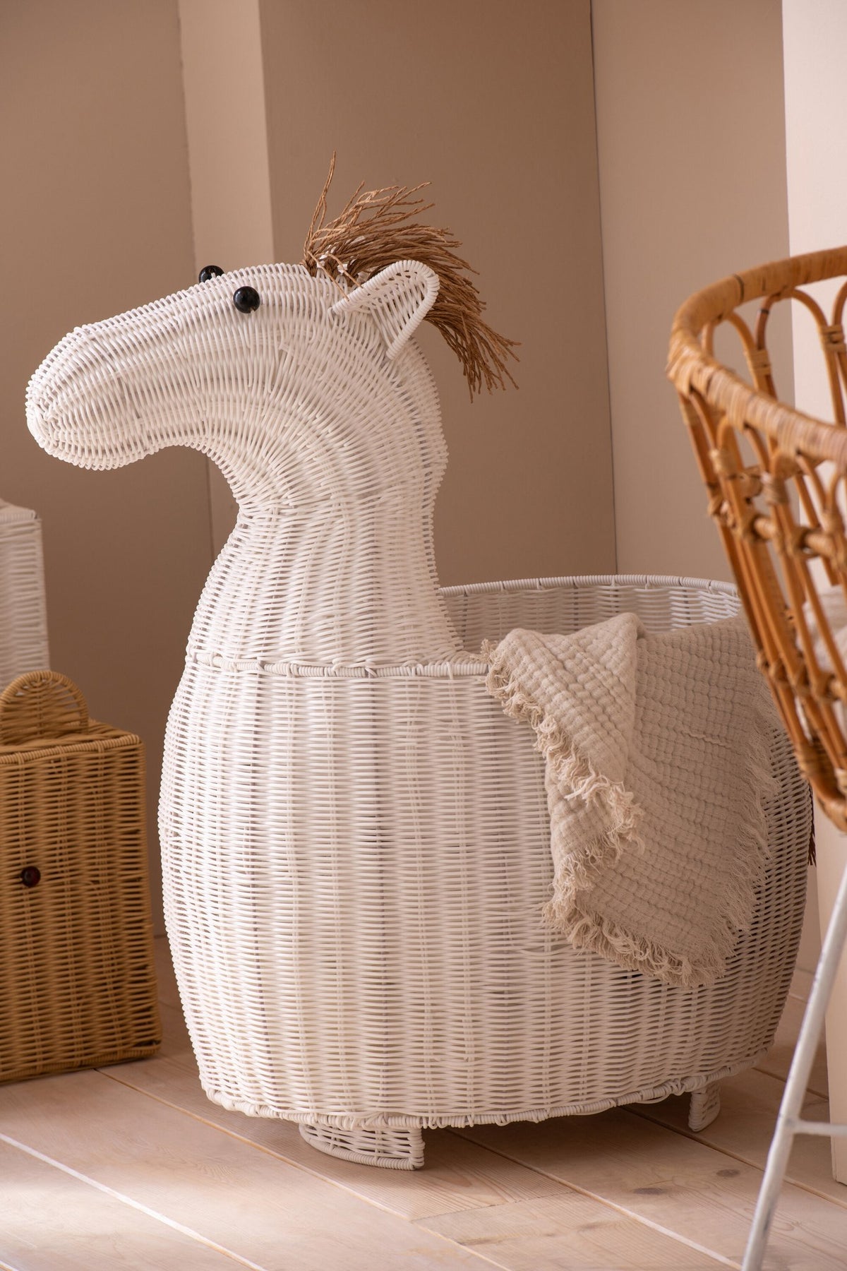 J-Line mand Paard - kunststof - wit