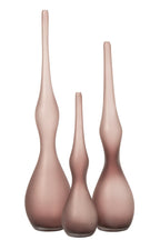J-Line vaas - glas - bordeaux - 3 stuks