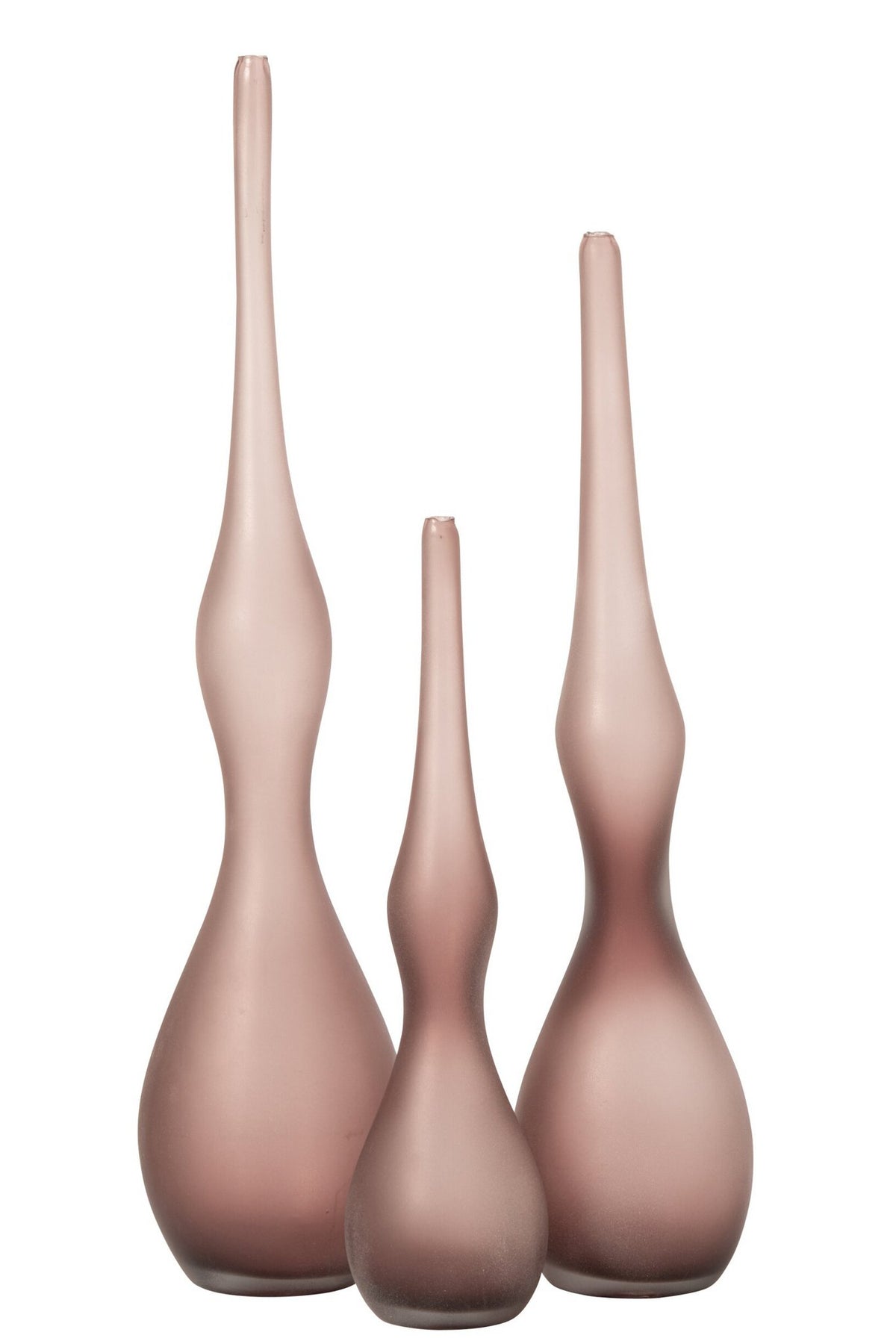 J-Line vaas - glas - bordeaux - 3 stuks