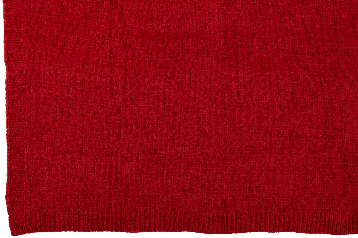 J-Line deken Chenille - polyester - rood