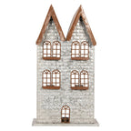 Waxinelichthouder Huis 30x13x54 cm Grijs Metaal