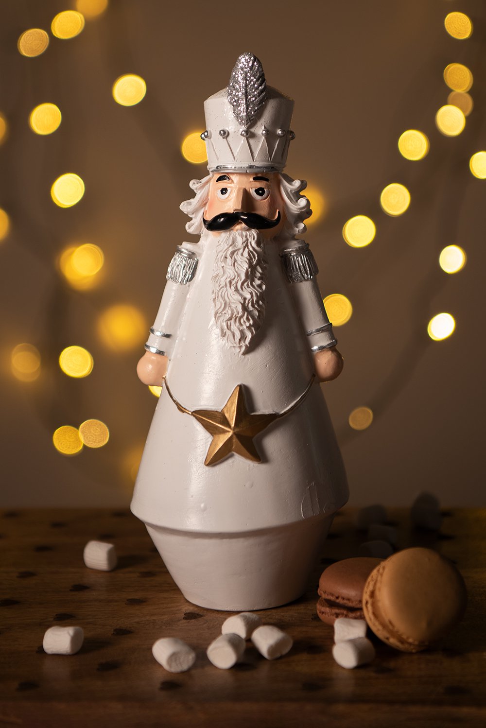 Kerstdecoratie Notenkraker 24 cm Wit Kunststof