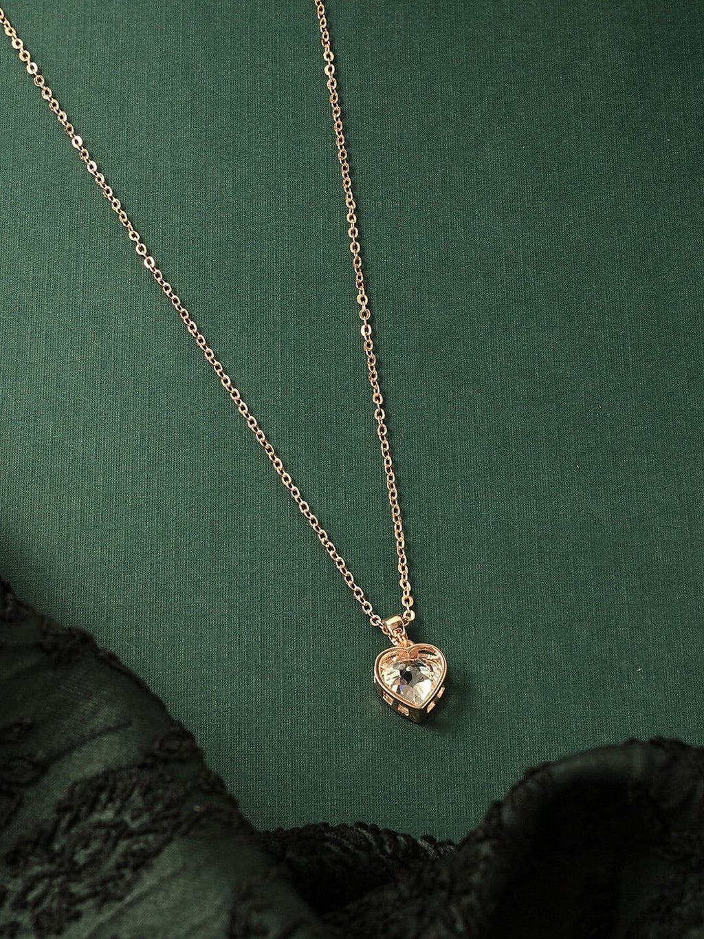 Rosévergulde hanger met CZ-knopen – ketting – eigentijdse stijl – ketting van 22 cm