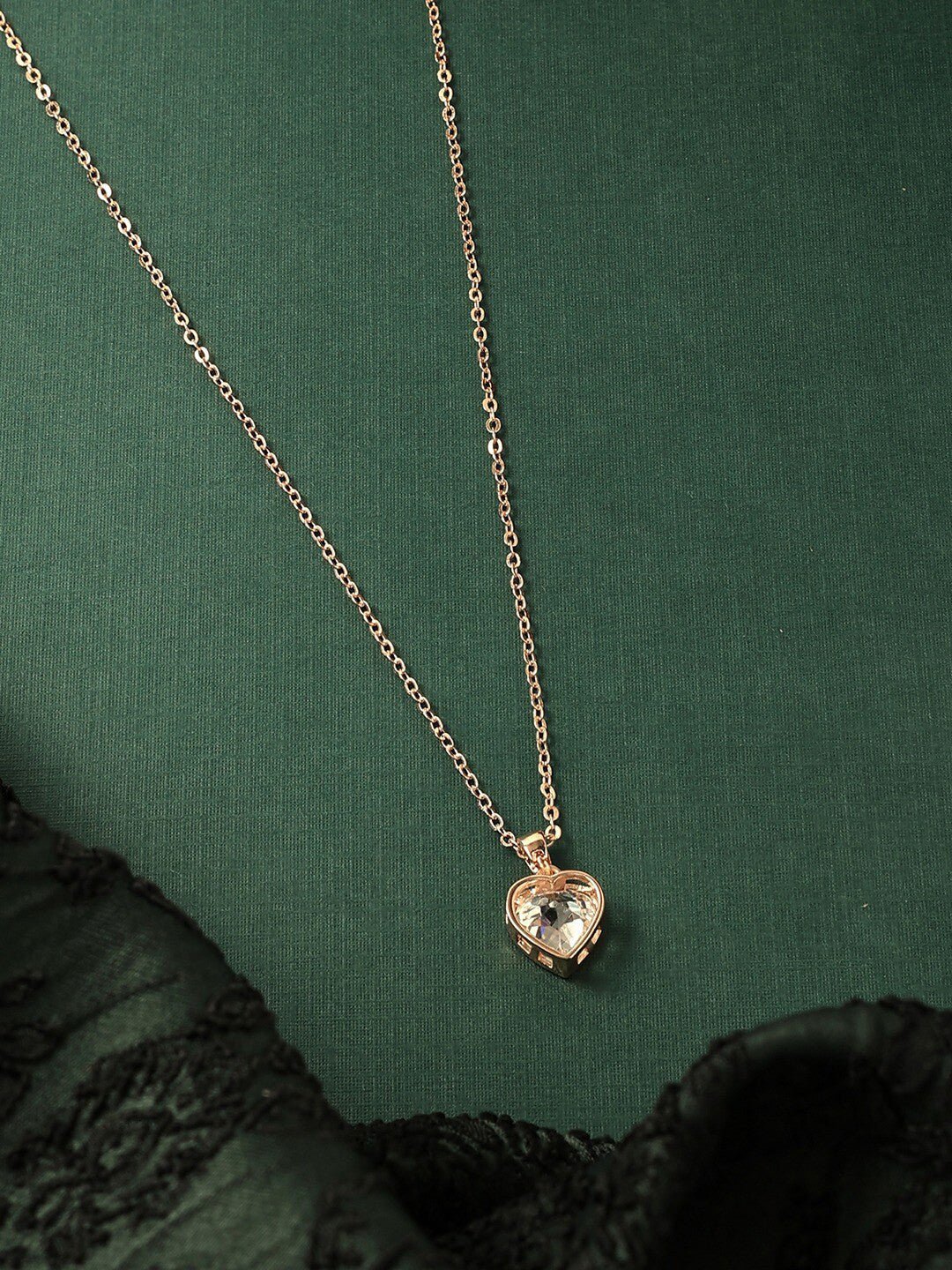 Rosévergulde hanger met CZ-knopen – ketting – eigentijdse stijl – ketting van 22 cm