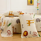 Lakenset Tweepersoons - Microvezel 180TC - Kinder Safari Print 225x250cm