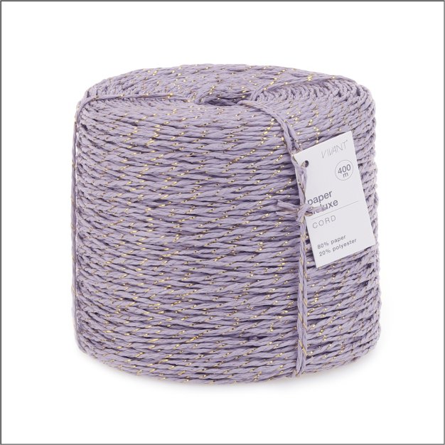 Papierkoord met glitter - 400m - Lila