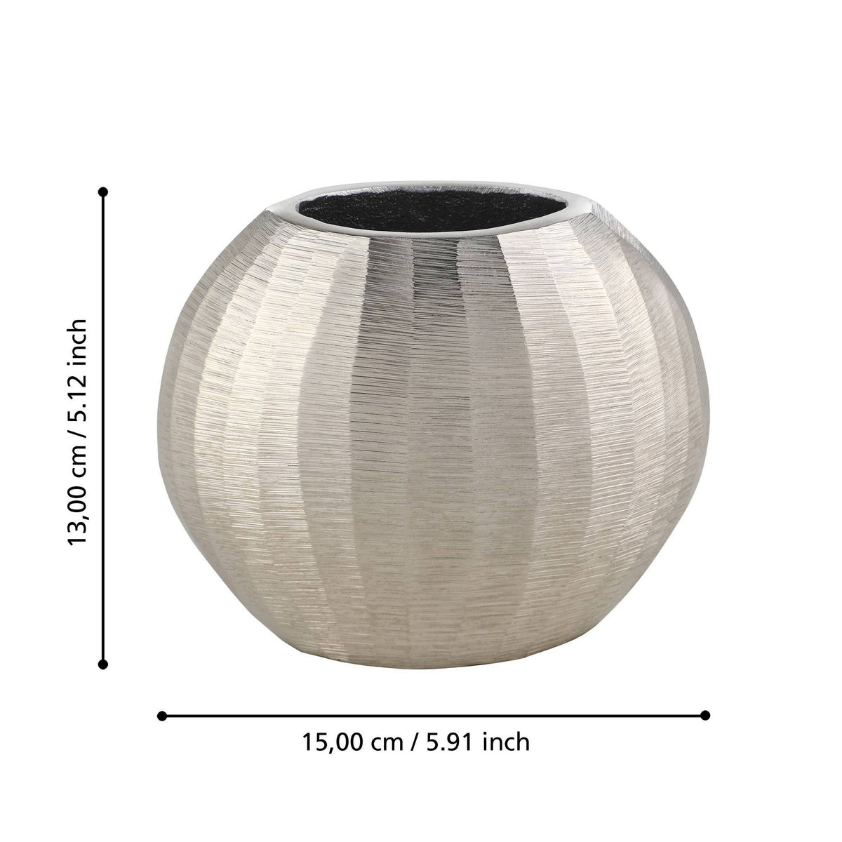 Vaas Abucay Nikkel 15x7x13cm