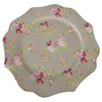 Dinerbord Ø 28 cm Groen Keramiek Bloemen Eetbord