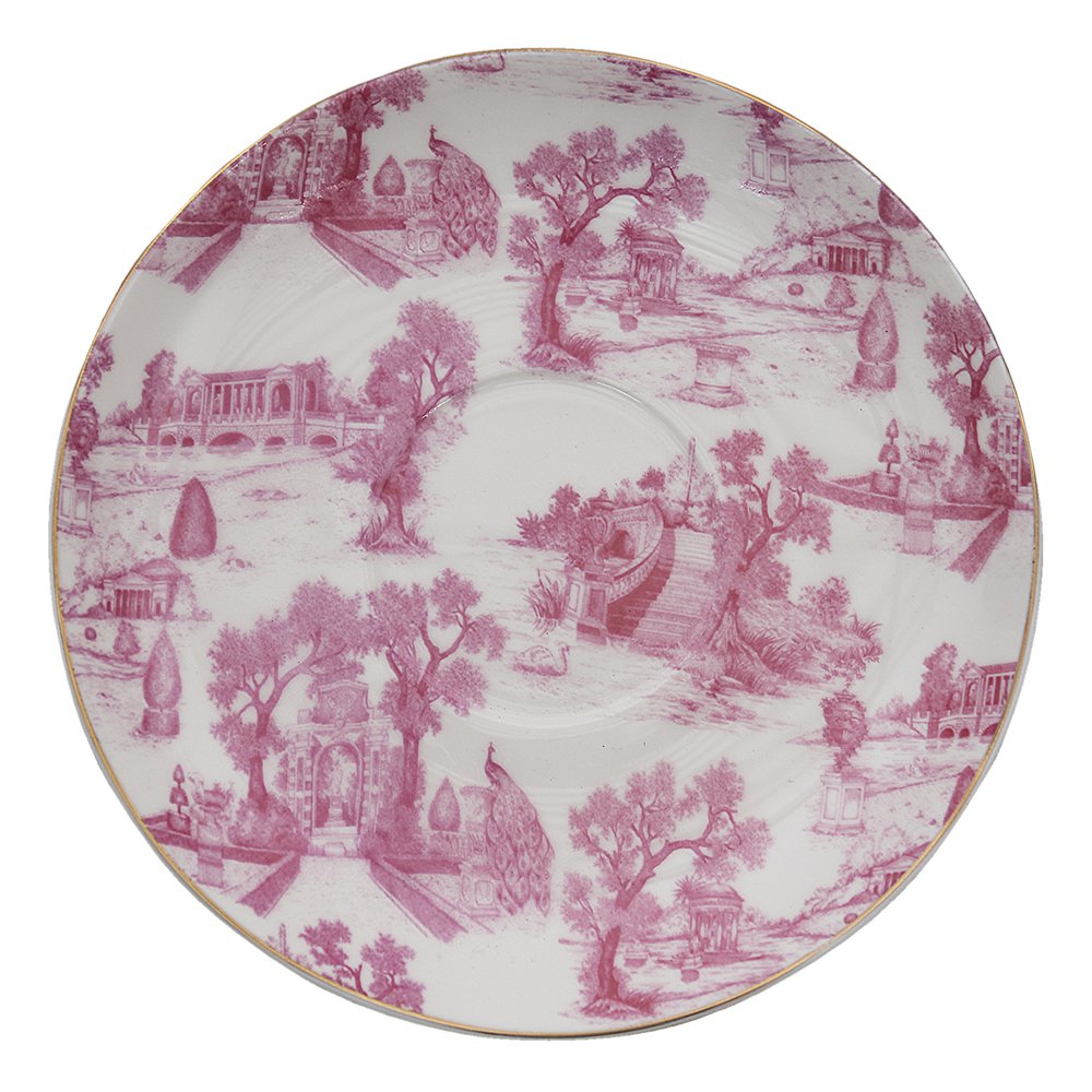 Kop en Schotel 250 ml Roze Porselein Servies