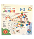 Constructieset Constructor Junior Helikopter 3 in 1 van hout- 80 onderdelen