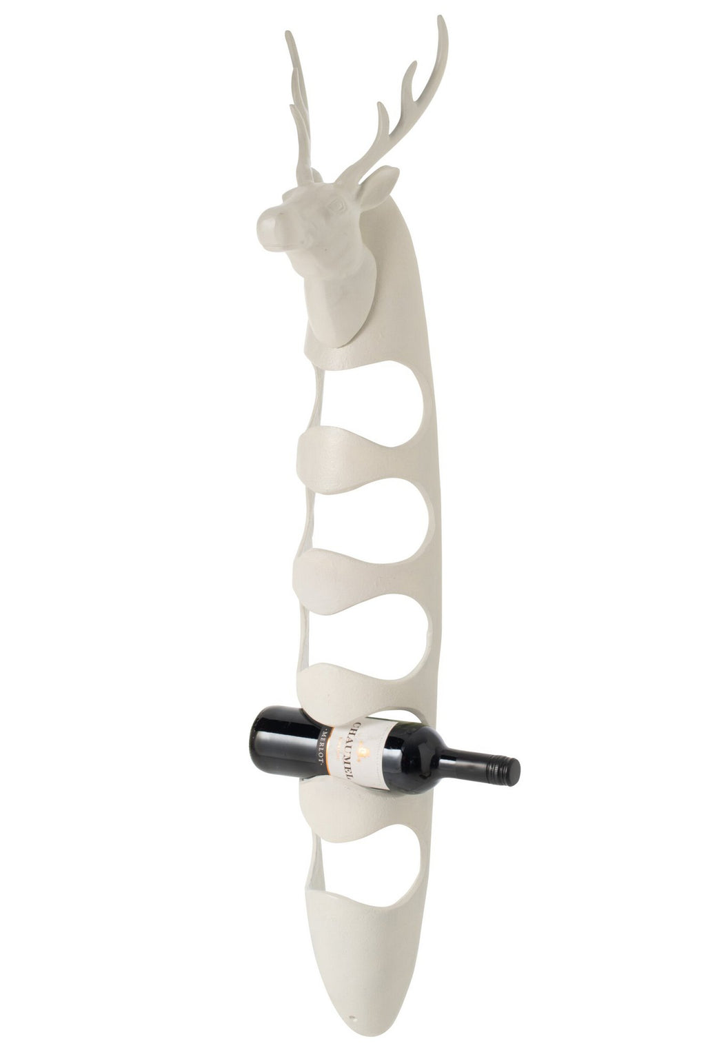 J-Line Wijnrek hert - aluminium - gebroken wit
