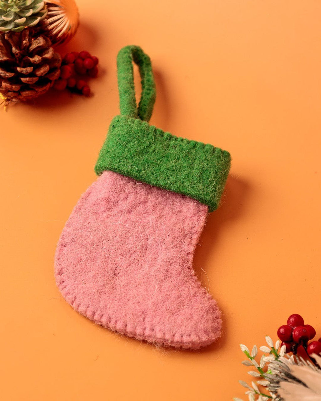 Kerstornament | Vilten sneeuwpopkous | 10x3x19cm