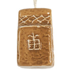 Kersthanger Gingerbread house 4x3x6 cm Bruin Keramiek
