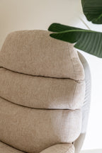 J-Line zetel Relax + Voetbank - metaal/multiplex - beige/zwart
