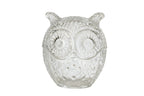 J-Line Decoratieve pot met uil - glas - transparant