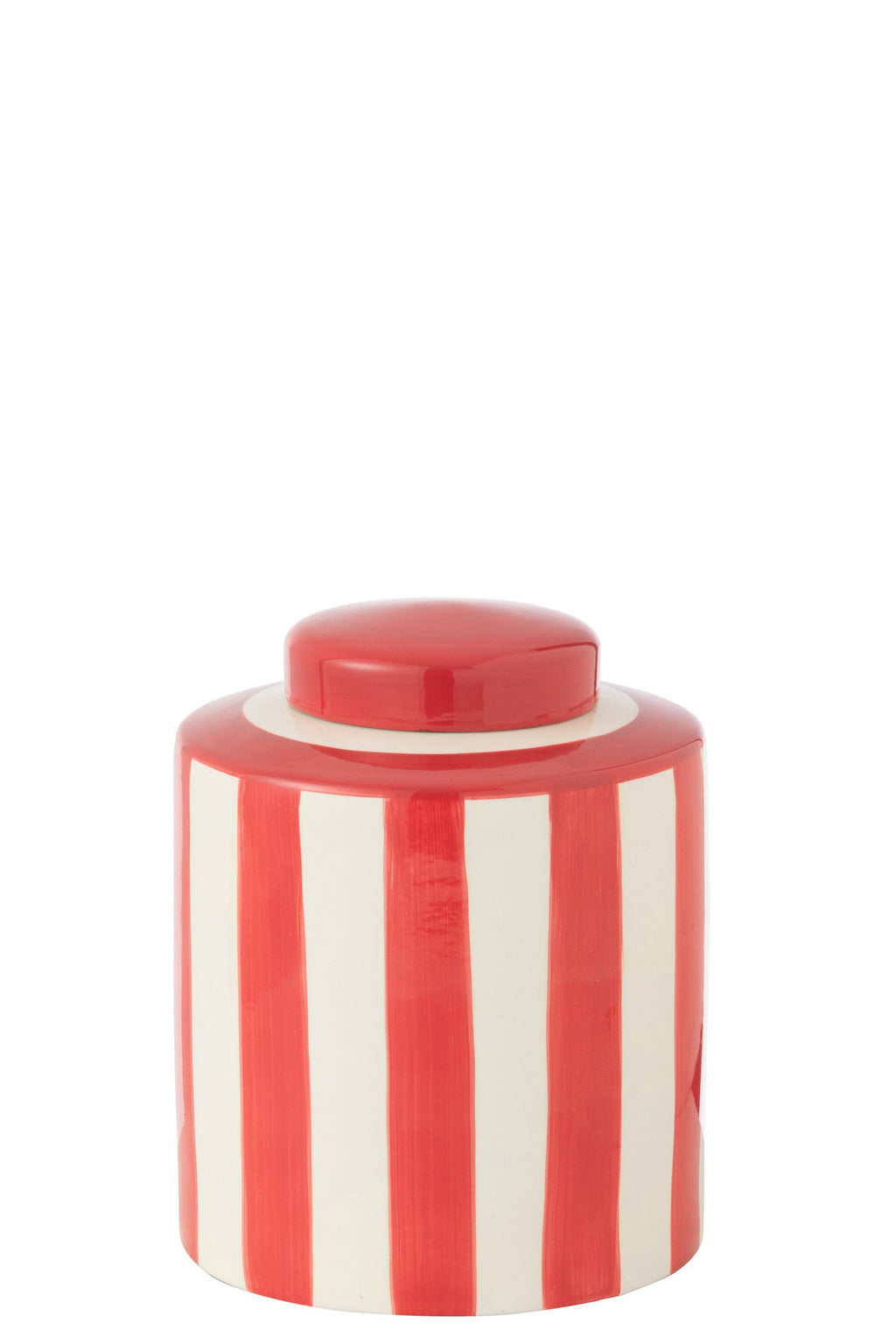 J-Line urne Listra Strepen - porselein - rood/wit