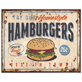 Tekstbord 25x20 cm Beige IJzer Hamburger Wandbord