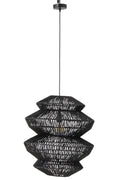 J-Line hanglamp Touw - metaal - zwart - L