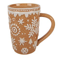 Mok 575 ml Bruin Keramiek Sneeuwvlokken