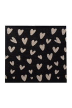 Harten vierkant foulard zwart-beige
