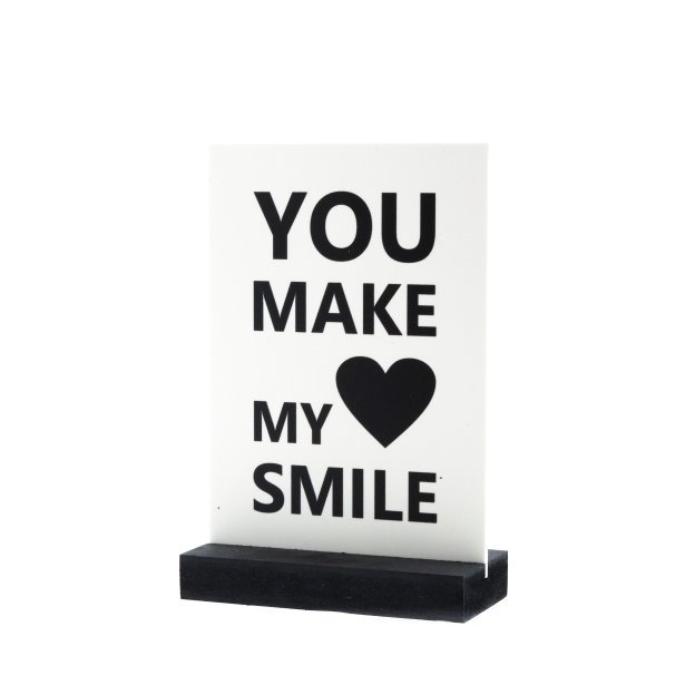 Decoplaatje - You make my hart smile - met houder