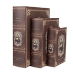 Opbergdoos Set van 3 Boeken 27/22/17 cm Bruin Hout
